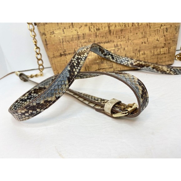 Anne Klein Python Snake  Crossbody Bag  Purse Adjustable Strap Gold Hardware - Picture 4 of 11
